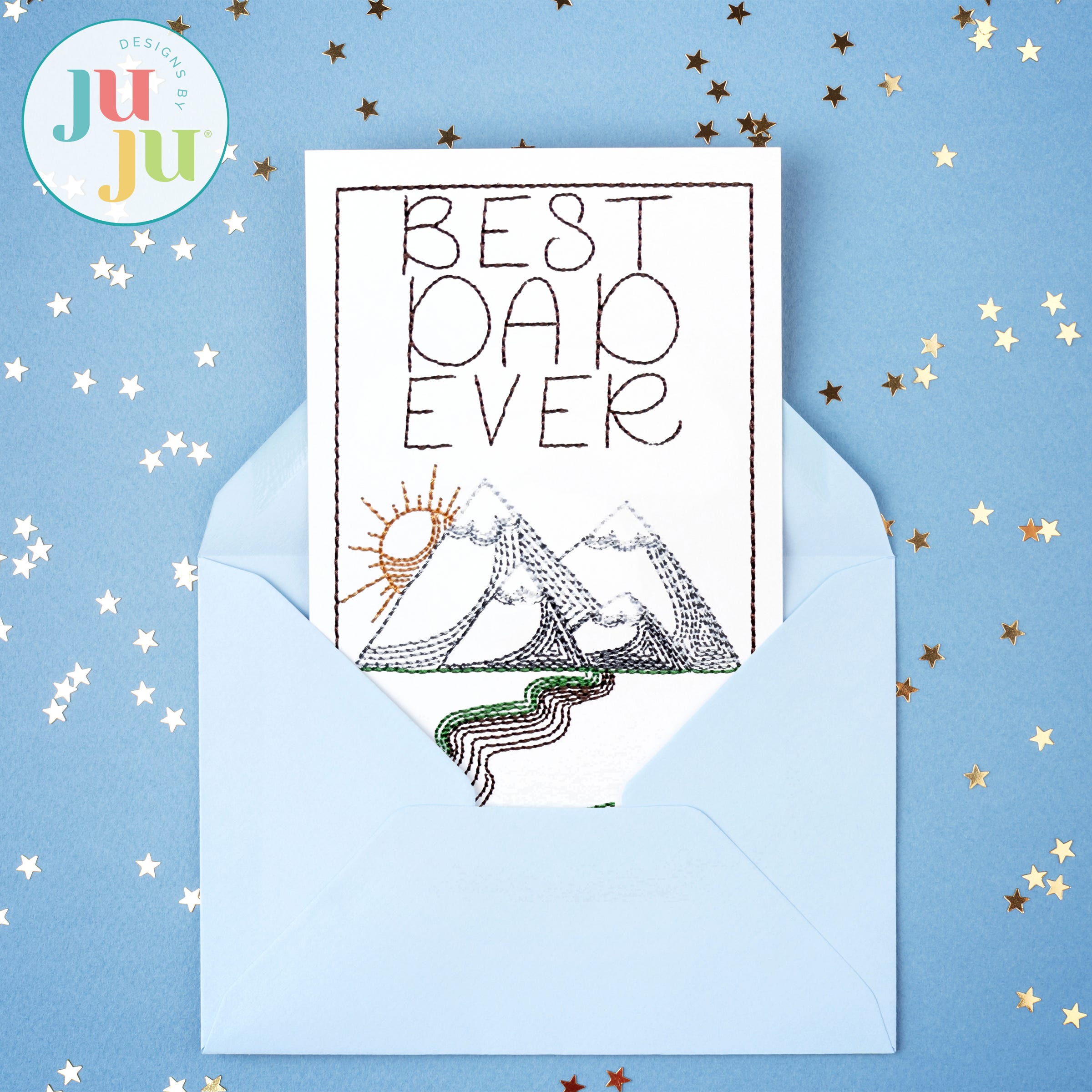 Mother's Father's Day Greeting Cards Embroidery Set 2 | Machine Embroidery Designs by JuJu