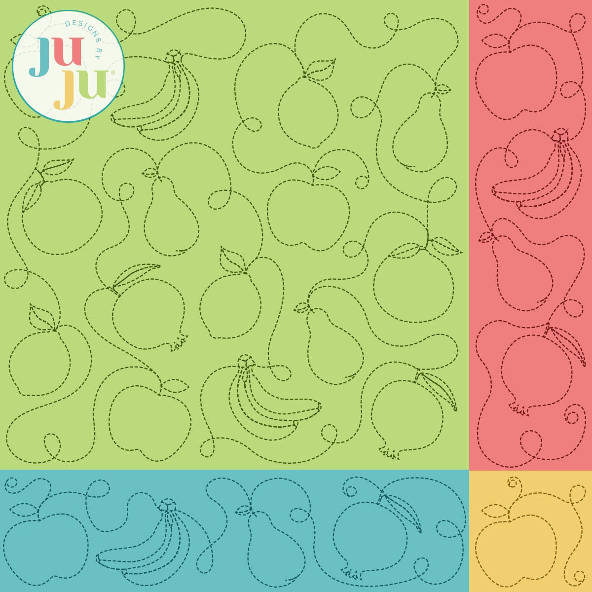 Fruit Quilting Backdrops Design | Machine Embroidery Designs by JuJu