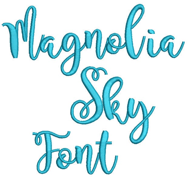 Magnolia Sky Embroidery Font Machine Embroidery Designs by JuJu