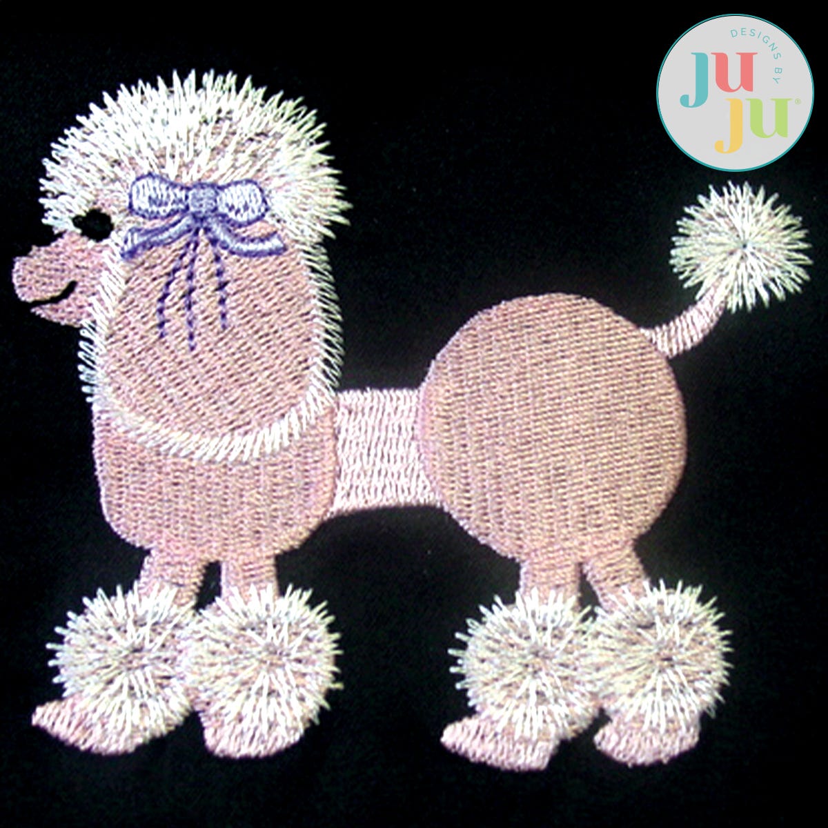 Poodle Embroidery Design by Oma's Place | Machine Embroidery Designs by JuJu
