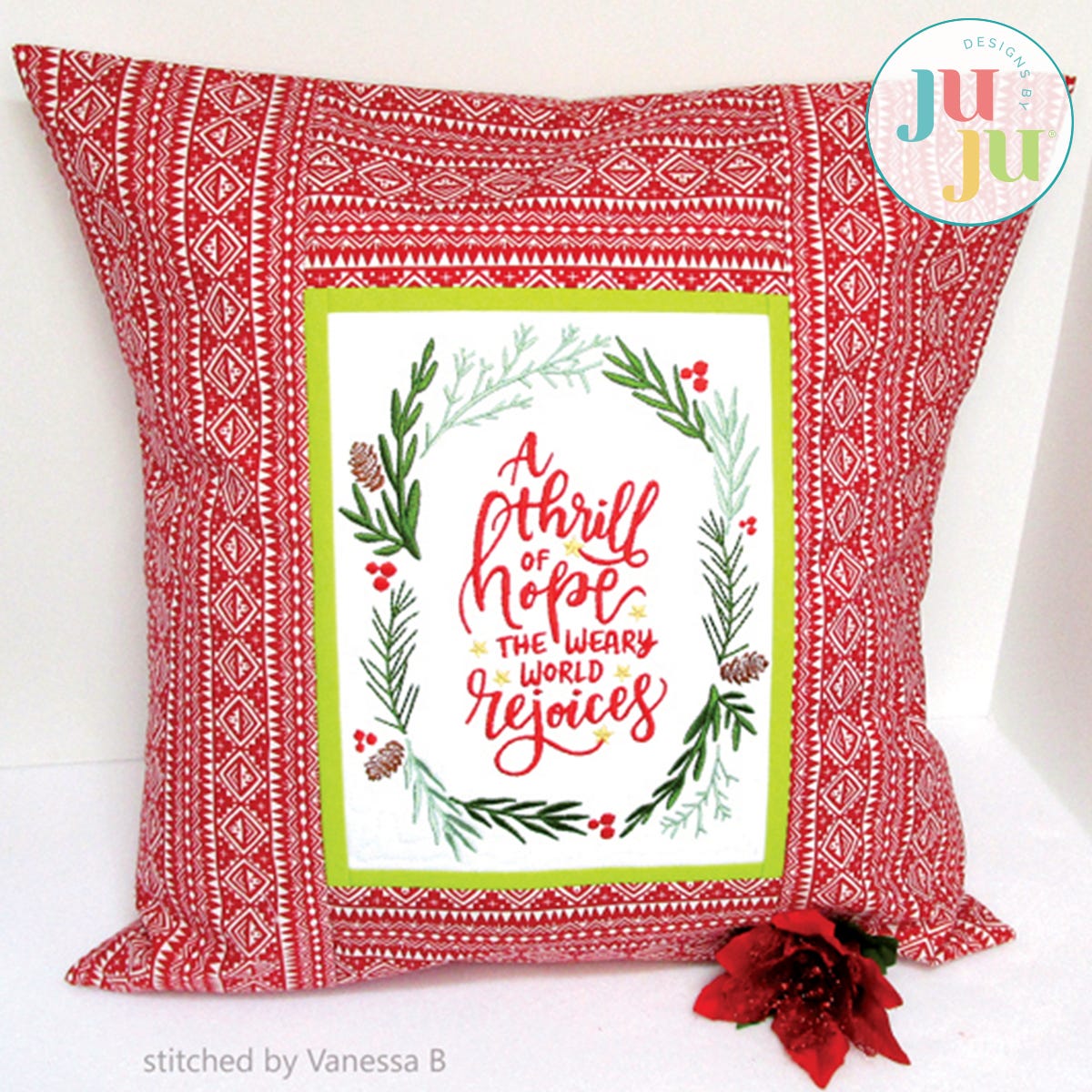 Thrill of Hope Pillow  by Oma's Place | Machine Embroidery Designs by JuJu