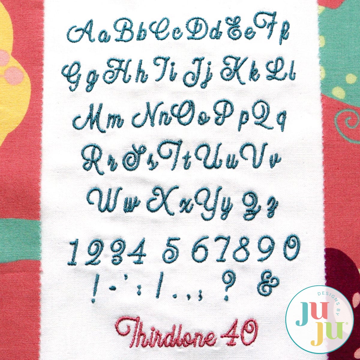 Thirdlone Satin Stitch Embroidery Font by Oma's Place | Machine Embroidery Designs by JuJu