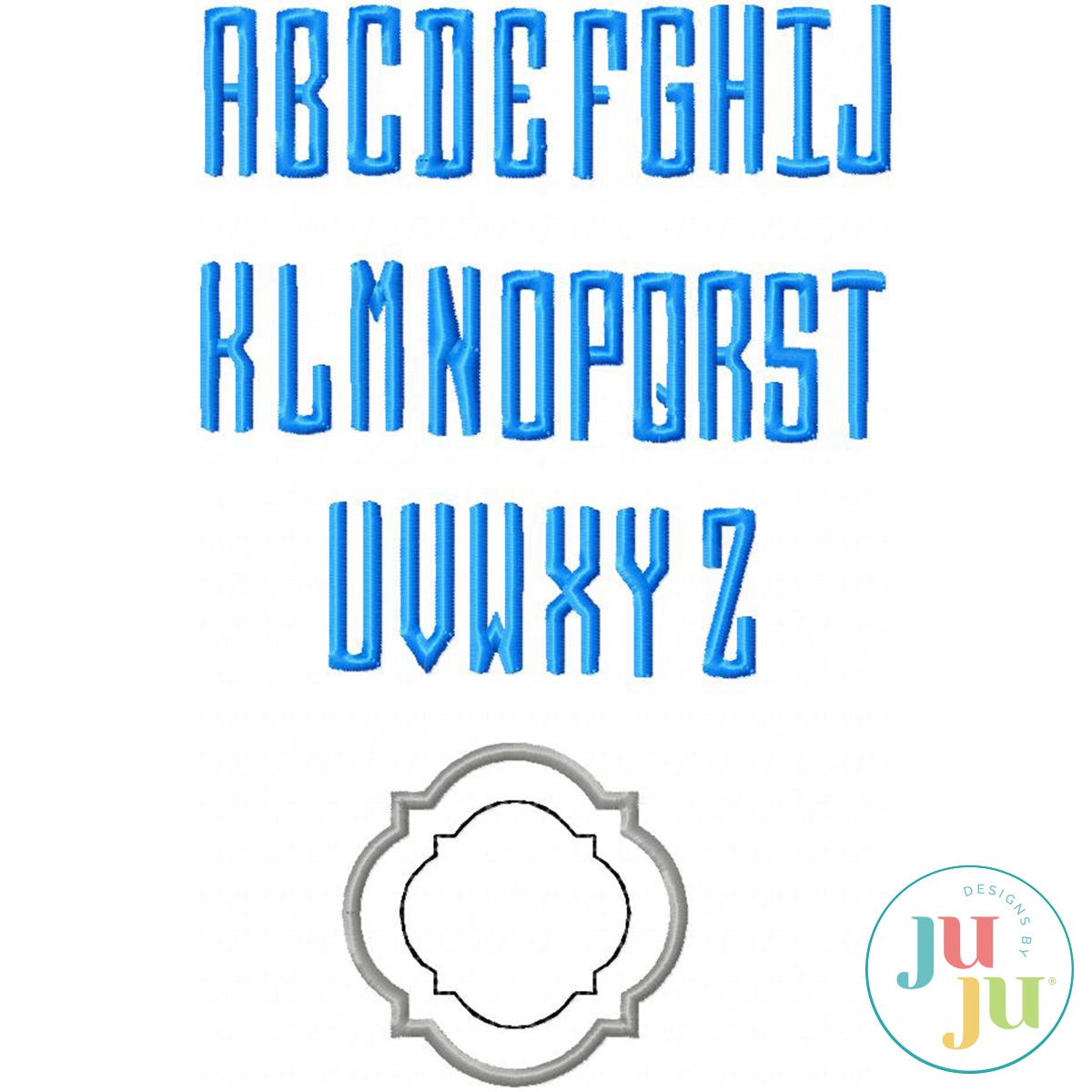 Triple Oval Satin Stitch Monogram Embroidery Font by Oma's Place | Machine Embroidery Designs by JuJu