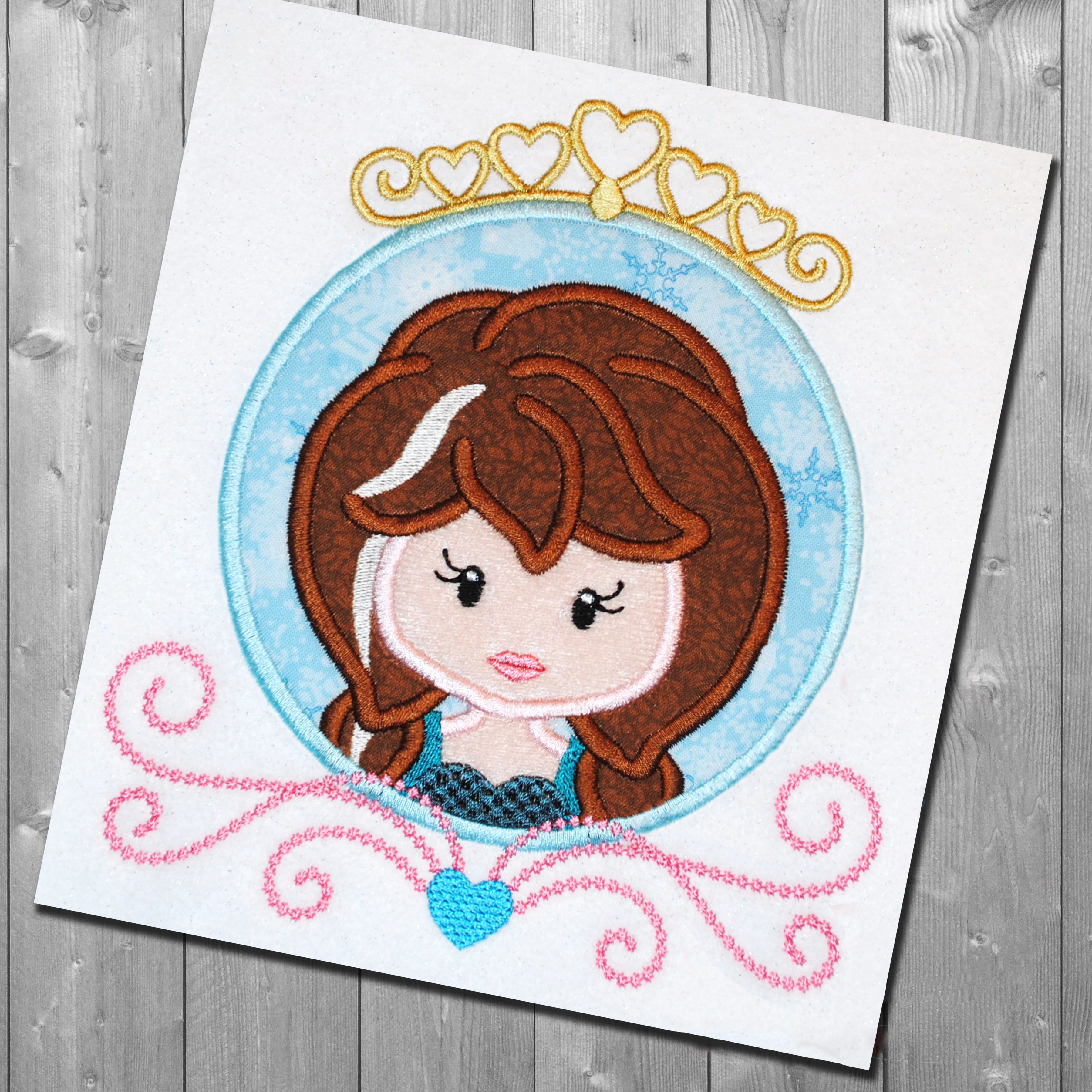 Fairy Tale Princess Frame 8 Applique Embroidery Design | Machine Embroidery Designs by JuJu