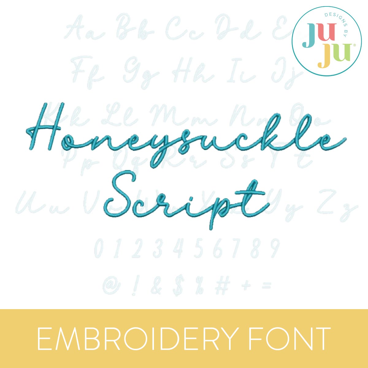 Honeysuckle Satin Stitch Embroidery Font | Machine Embroidery Designs by JuJu