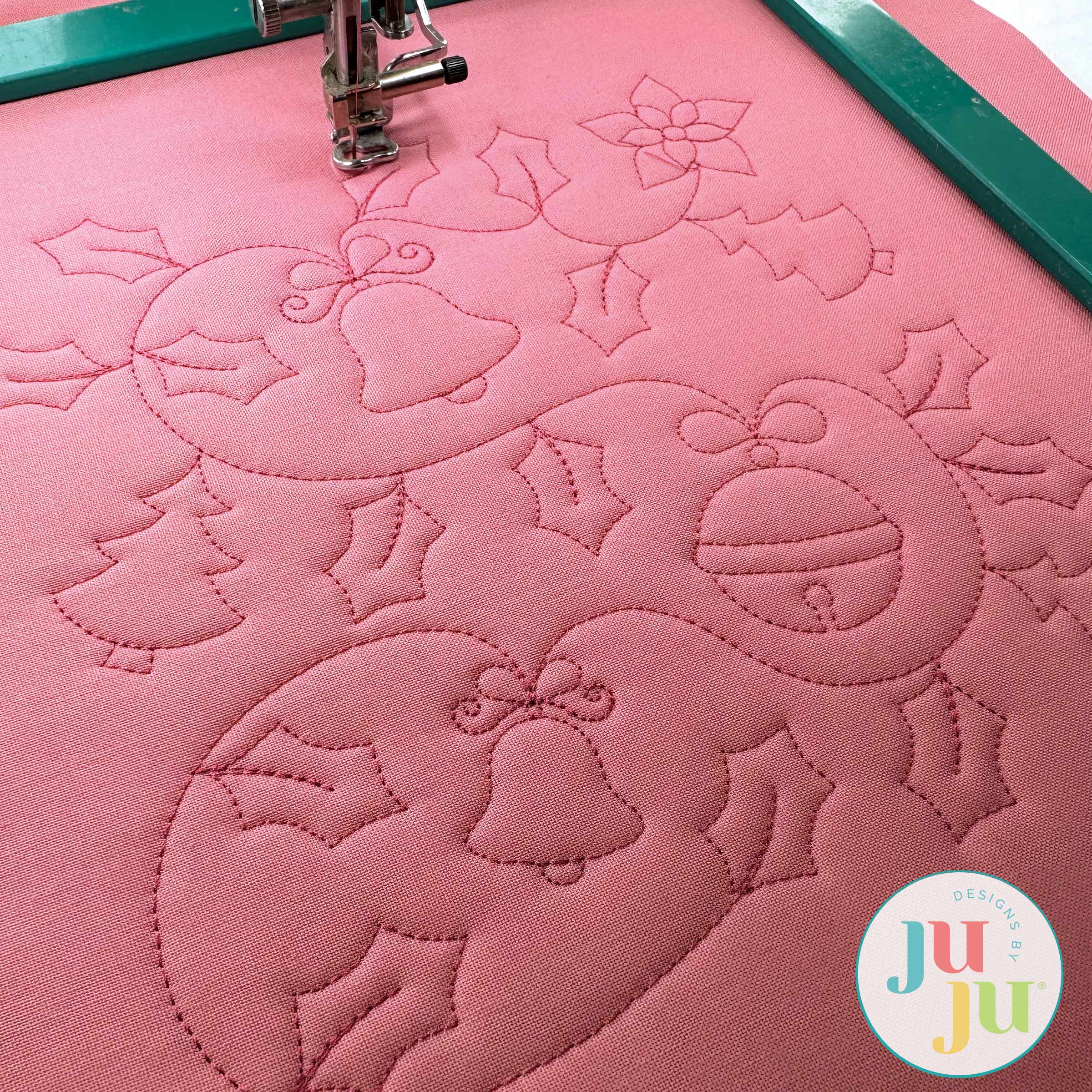 Poinsettia Quilting Backdrops Design | Machine Embroidery Designs by JuJu