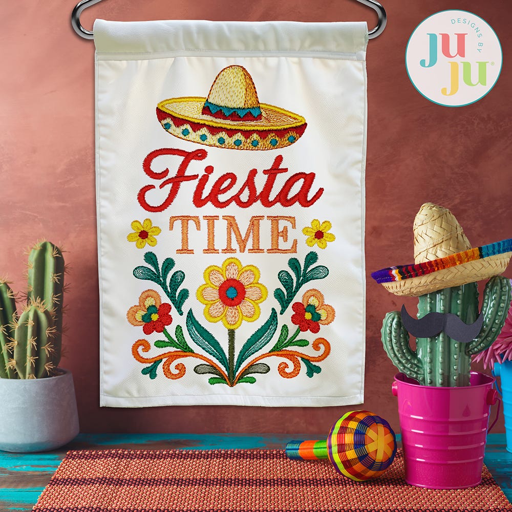 Fiesta Time Embroidery Design | Machine Embroidery Designs by JuJu