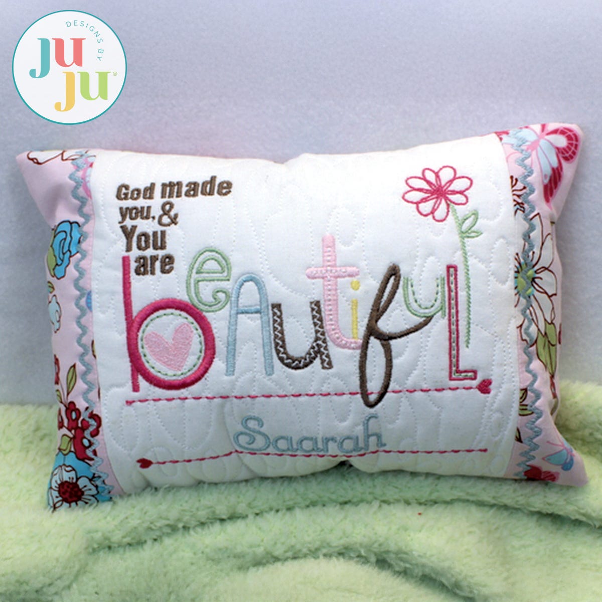 ITH Beauty Pillow by Oma's Place | Machine Embroidery Designs by JuJu