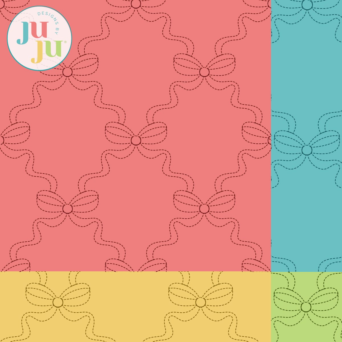 Bows Quilting Backdrops Design | Machine Embroidery Designs by JuJu