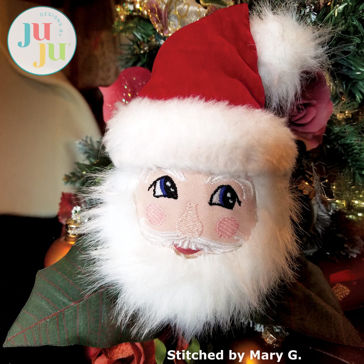 In The Hoop Santa Ornament Project by Oma's Place | Machine Embroidery Designs by JuJu