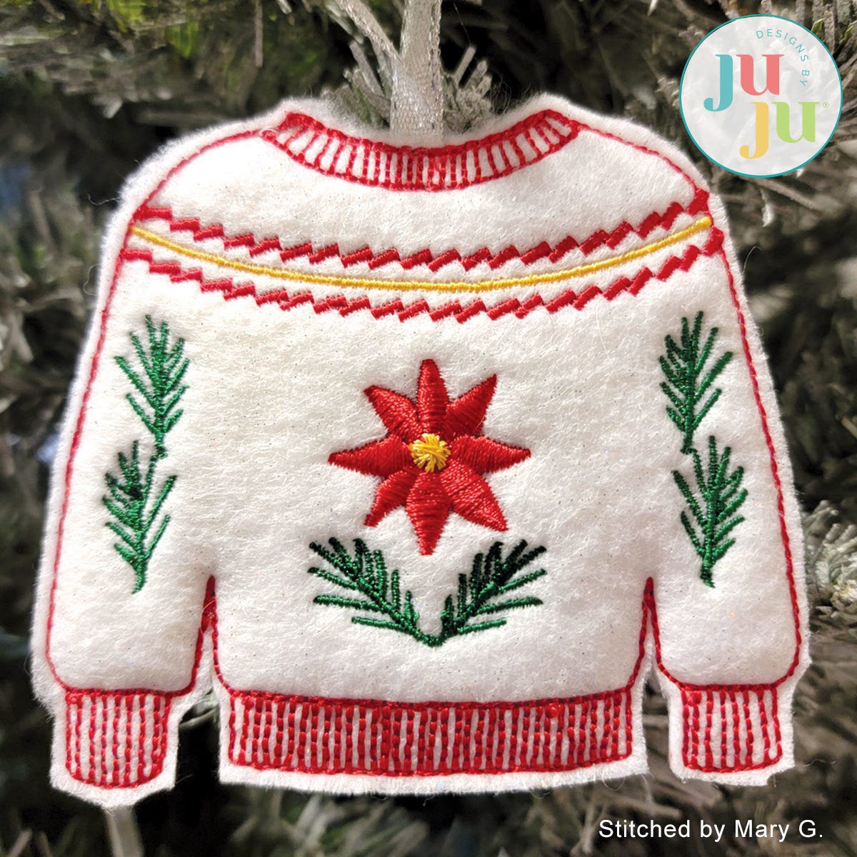 Sweater Ornaments / Gift Card Holders by Oma's Place | Machine Embroidery Designs by JuJu