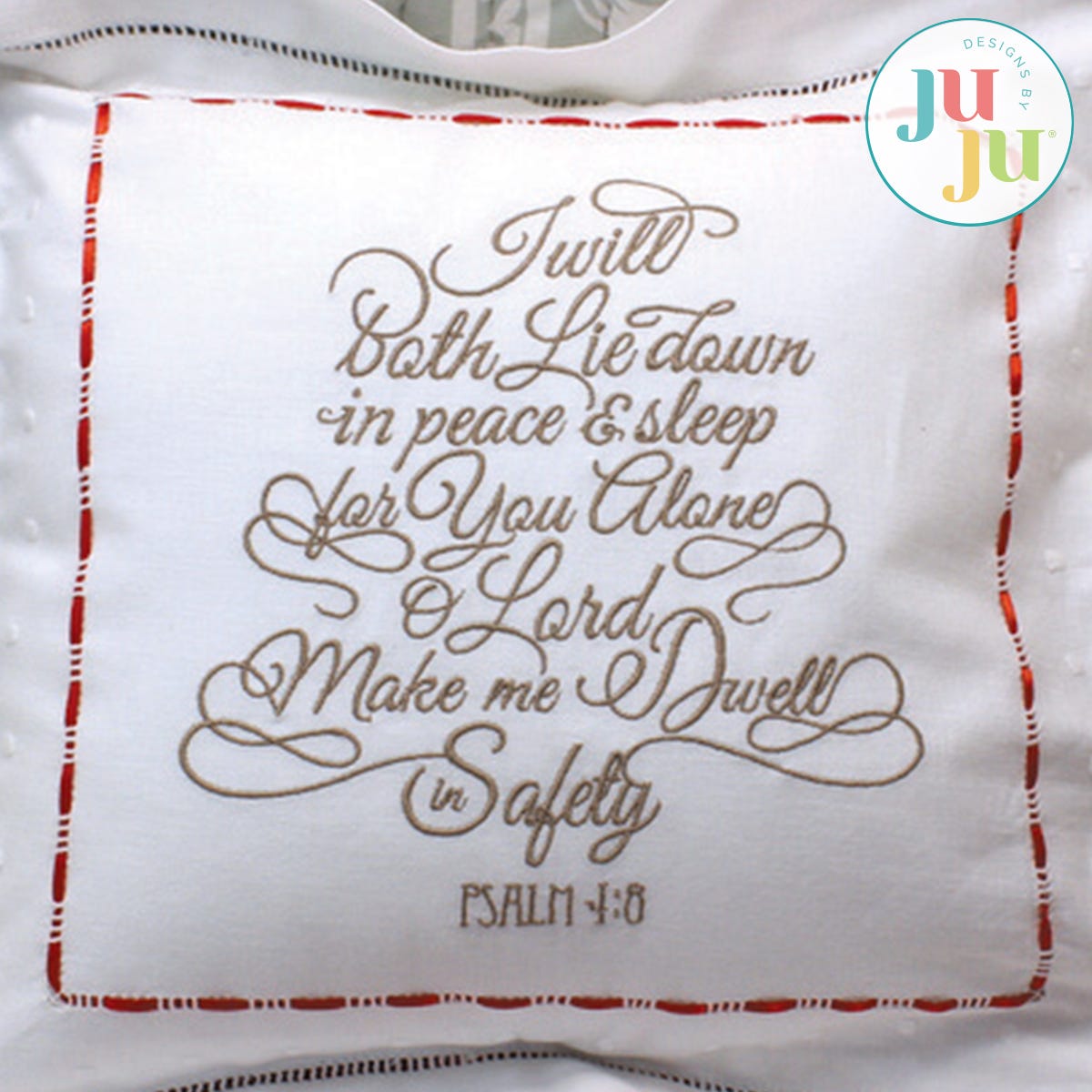 Psalm 4:8 by Oma's Place | Machine Embroidery Designs by JuJu