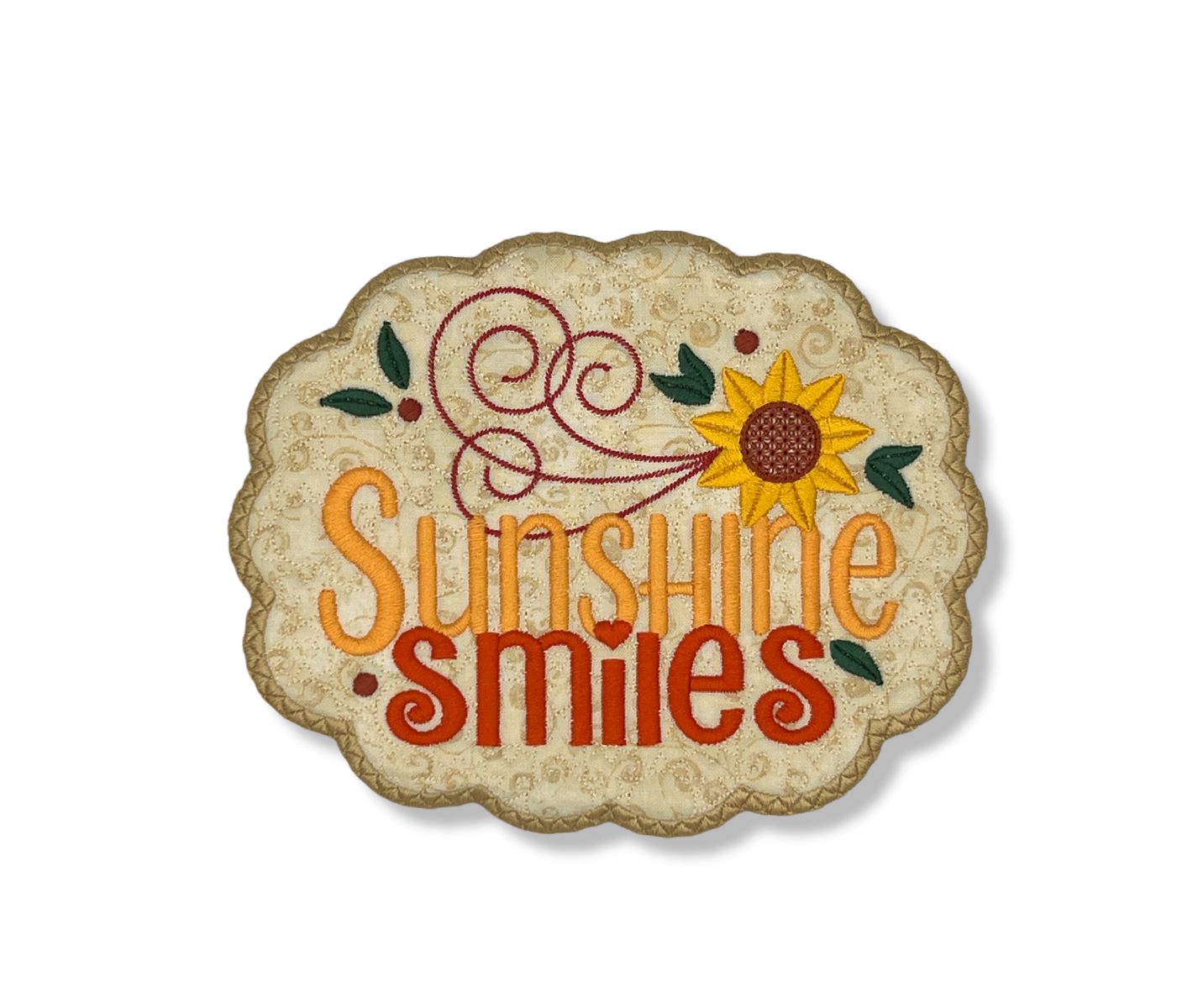 ITH Sunshine Smiles Mug Rug | Machine Embroidery Designs by JuJu