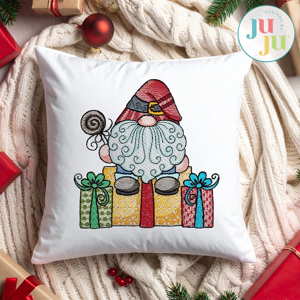 Swirly Beard Santa 7 Embroidery Design | Machine Embroidery Designs by JuJu