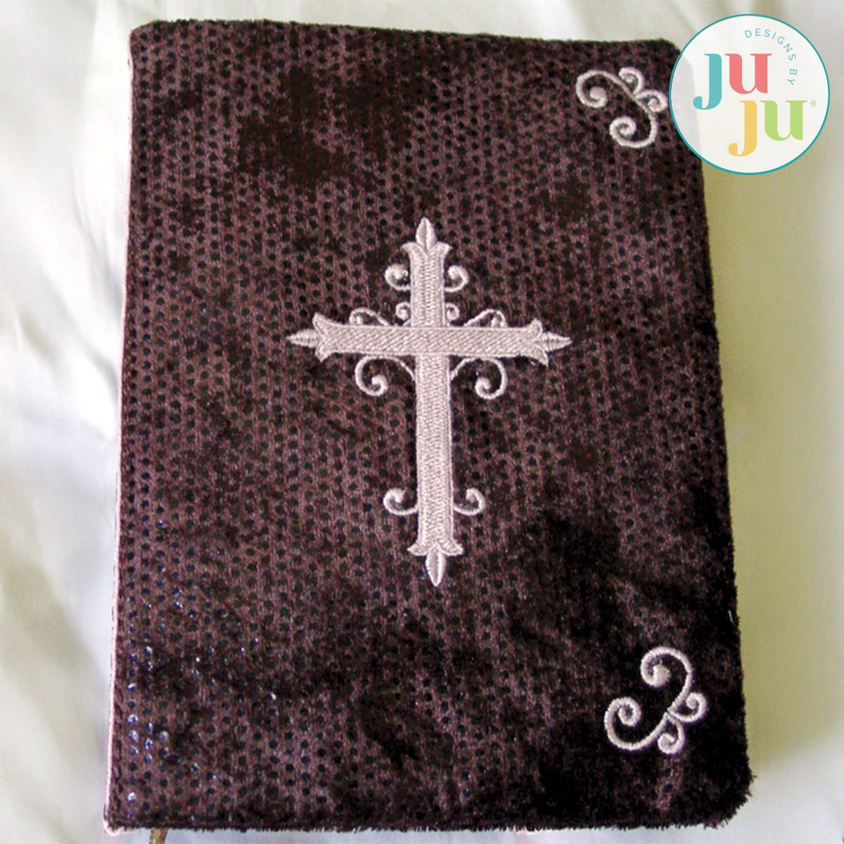 Decorative Cross Bible Cover by Oma's Place | Machine Embroidery Designs by JuJu