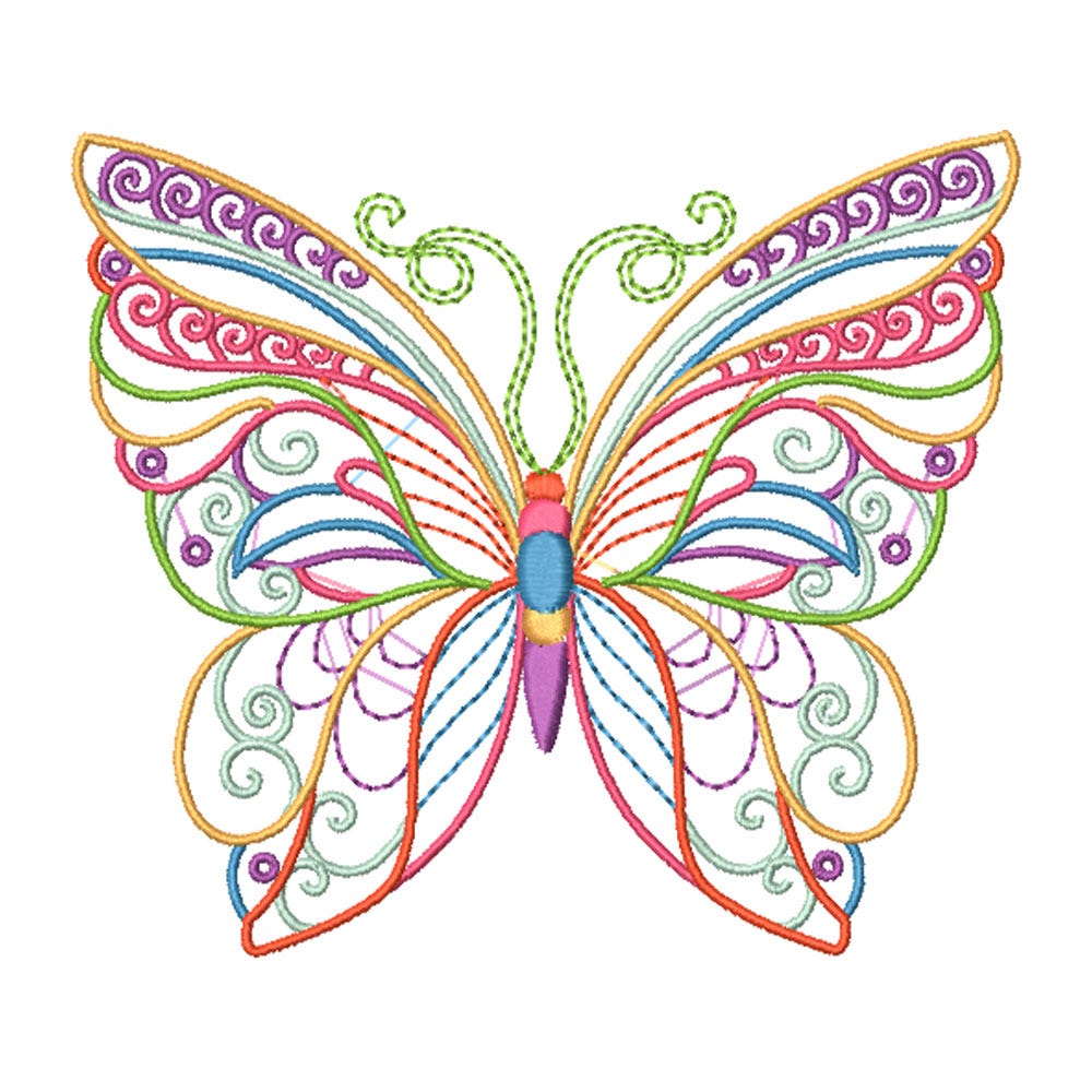 FREE Mehndi Butterfly Embroidery Design | Machine Embroidery Designs by JuJu