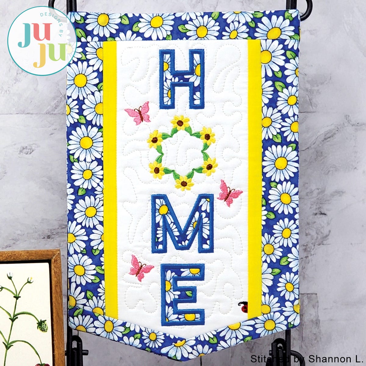 In The Hoop Home Banner Summer Project by Oma's Place | Machine Embroidery Designs by JuJu