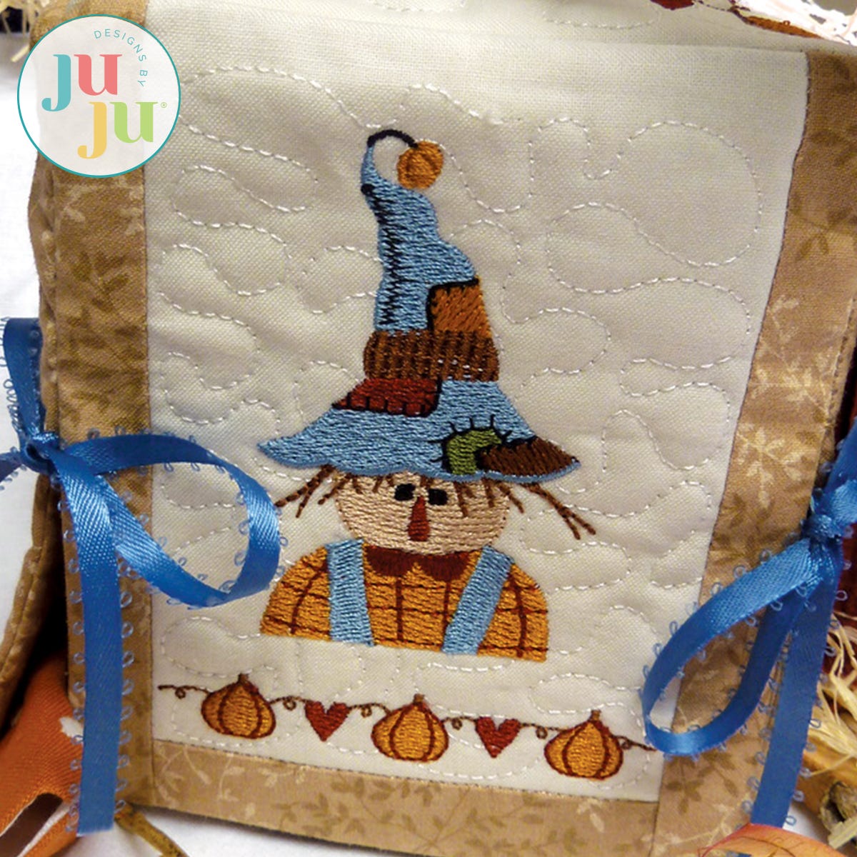 Fall Tissue Box by Oma's Place | Machine Embroidery Designs by JuJu