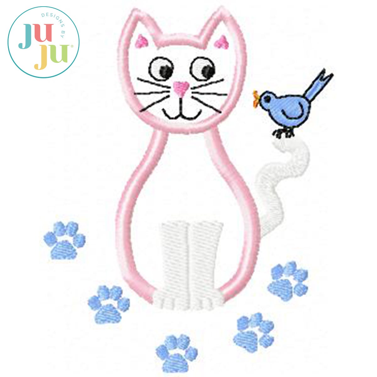Kitty and Friends Embroidery Set by Oma's Place | Machine Embroidery Designs by JuJu