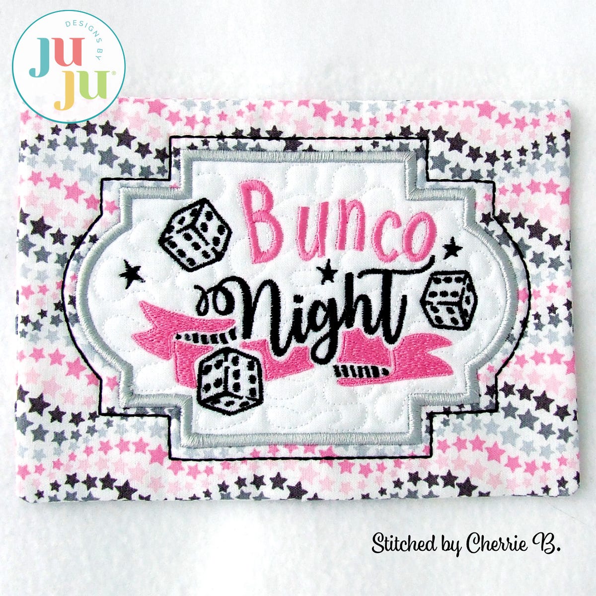 In The Hoop Bunco Mug Rug Project by Oma's Place | Machine Embroidery Designs by JuJu