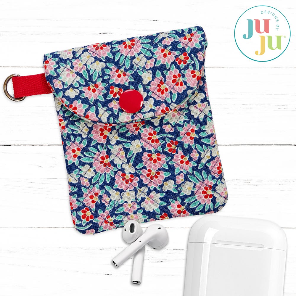 In The Hoop Quilted Earbuds Case Project | Machine Embroidery Designs by JuJu