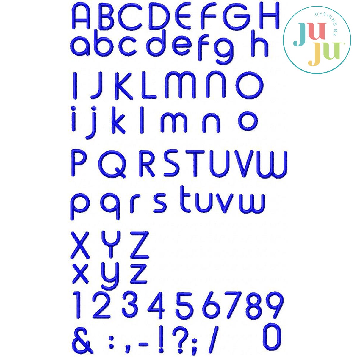 Chicago Satin Stitch Embroidery Font by Oma's Place | Machine Embroidery Designs by JuJu