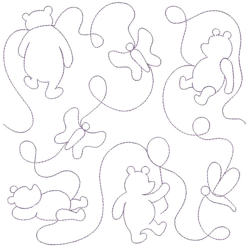 Winnie-the-Pooh End-to- End Quilting Design | Machine Embroidery Designs by JuJu