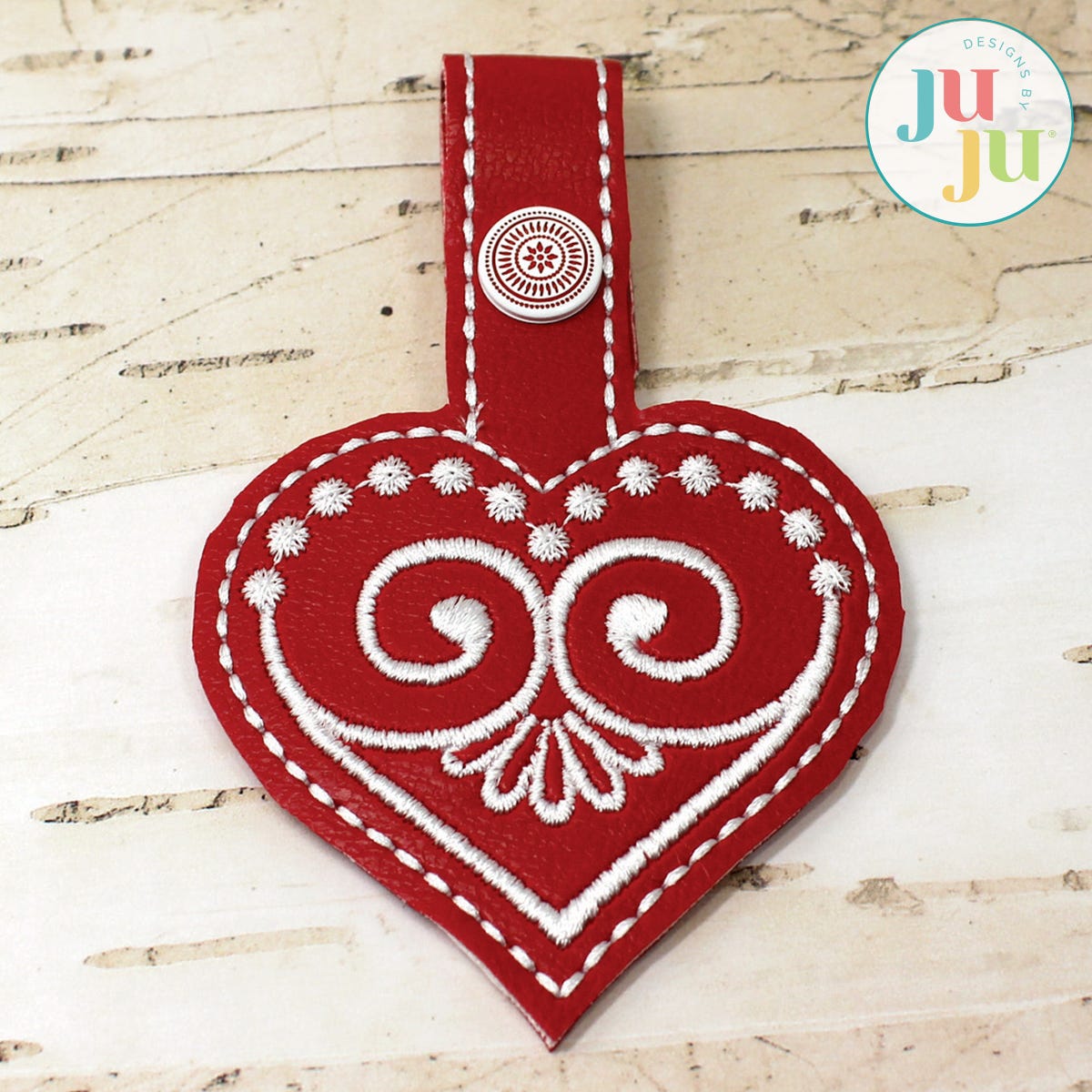 Heart Snap Tabs by Oma's Placeb | Machine Embroidery Designs by JuJu