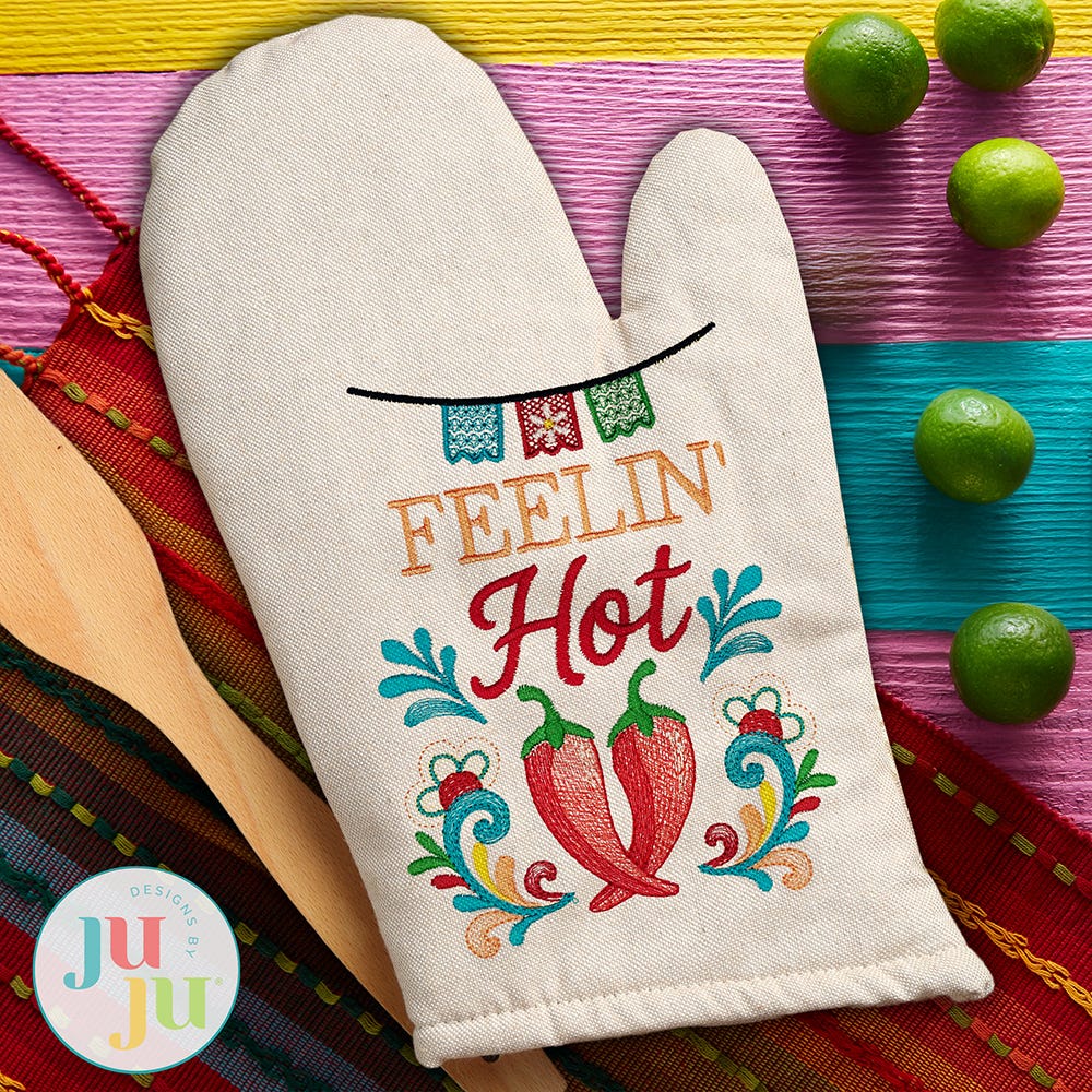 Feelin Hot Embroidery Design | Machine Embroidery Designs by JuJu