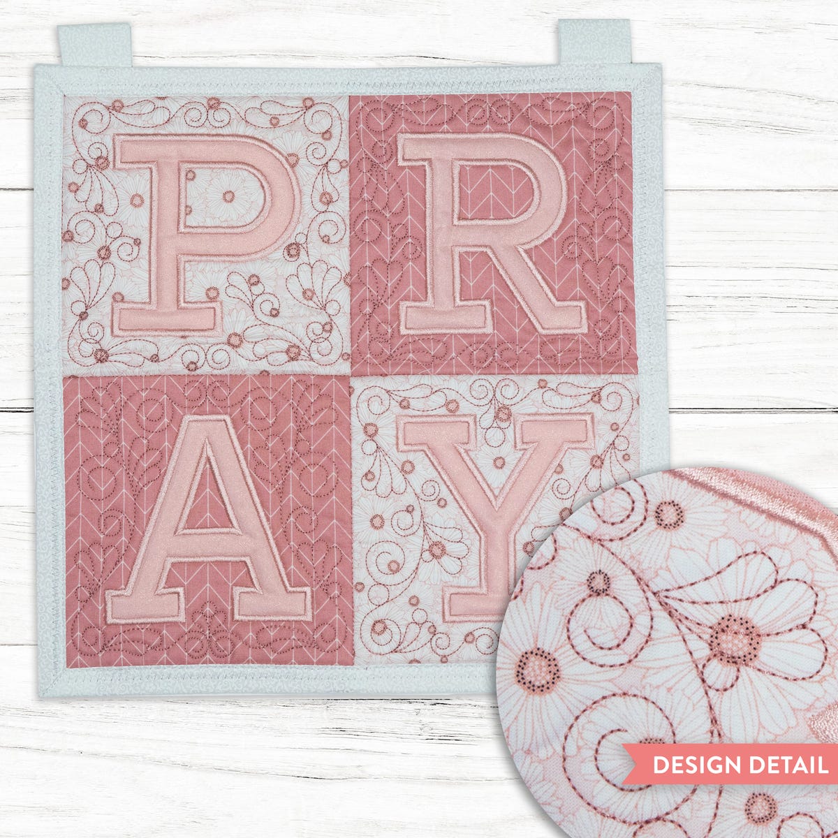 In The Hoop Pray Wall Hanging Project | Machine Embroidery Designs by JuJu