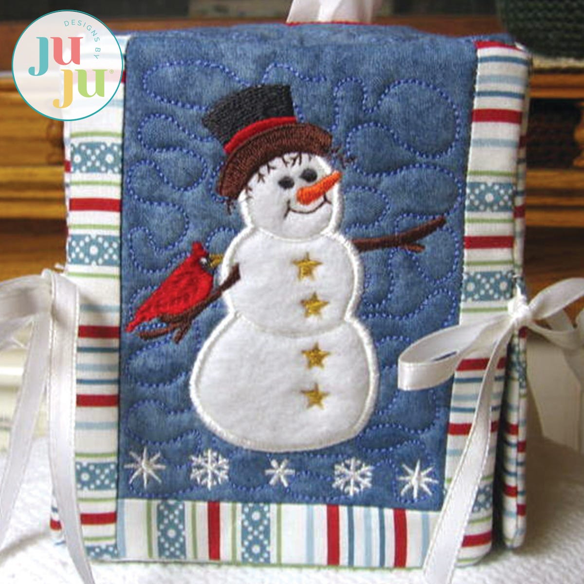 Winter Tissue Box by Oma's Place | Machine Embroidery Designs by JuJu