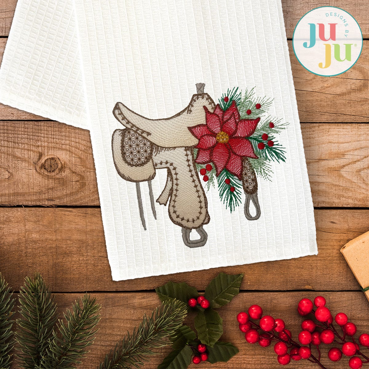 Country Western Christmas Embroidery Set 3 | Machine Embroidery Designs by JuJu