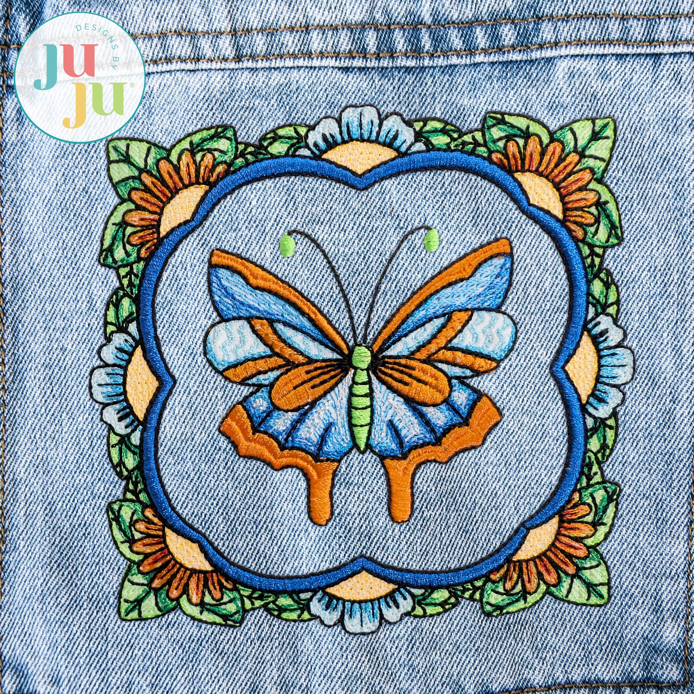 Butterfly Mandalas Embroidery Set 2 | Machine Embroidery Designs by JuJu