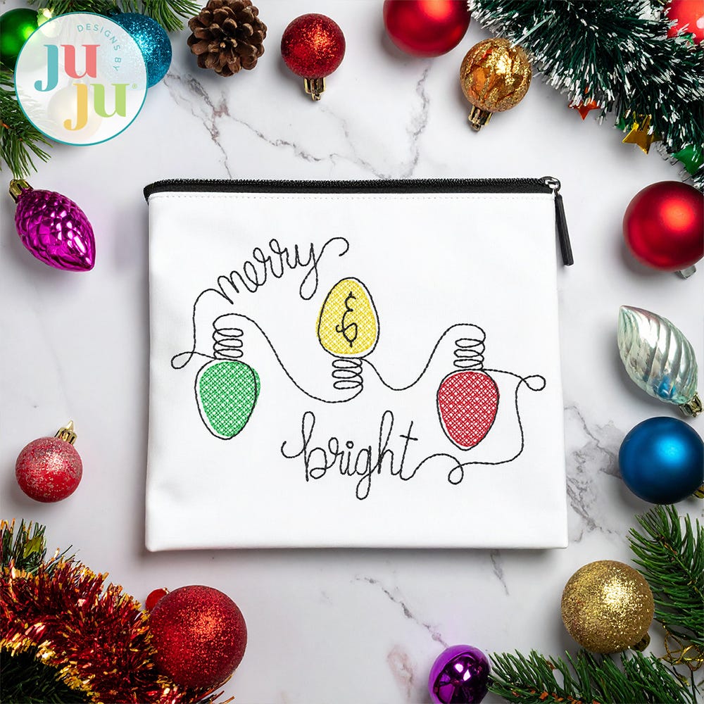 Christmas Sketch Sentiments 1 Embroidery Set | Machine Embroidery Designs by JuJu