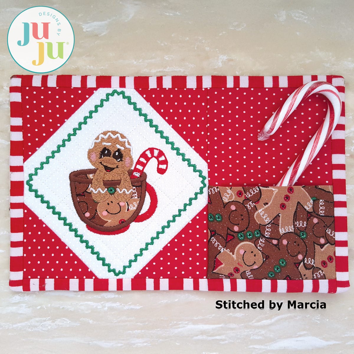 Ginger Snack Mat by Oma's Place | Machine Embroidery Designs by JuJu