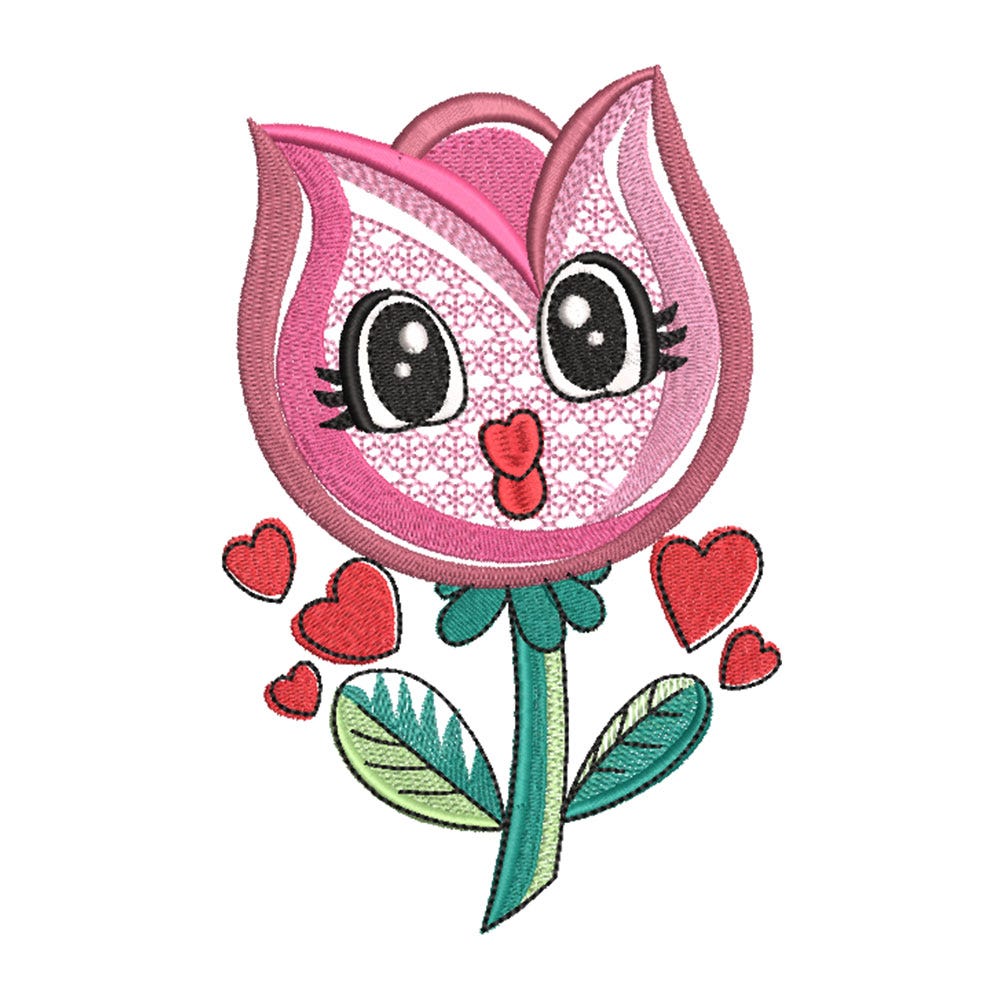FREE Valentine Flower Embroidery Design | Machine Embroidery Designs by JuJu