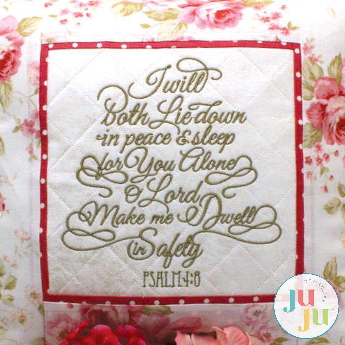 Psalm 4 Pillow by Oma's Place | Machine Embroidery Designs by JuJu