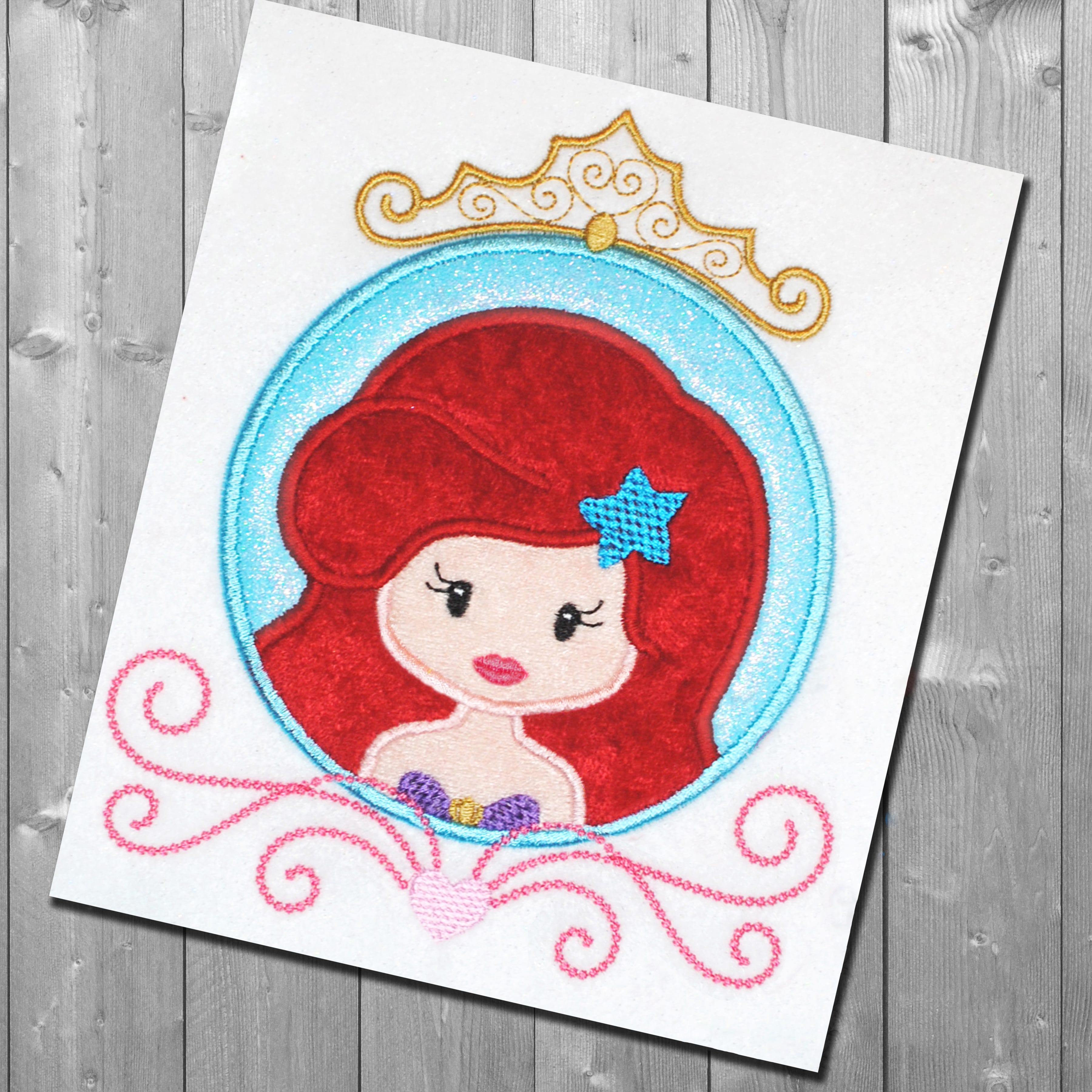 Fairy Tale Princess Frame 4 Applique Embroidery Design | Machine Embroidery Designs by JuJu
