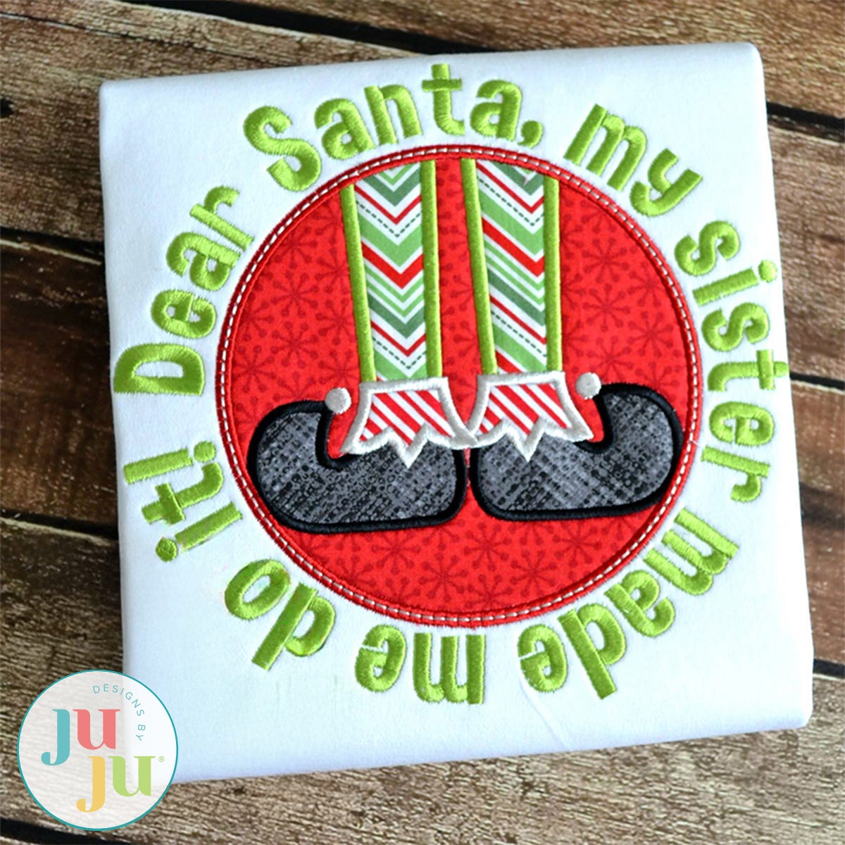 FREE Dear Santa My Sister Applique Embroidery Design | Machine ...