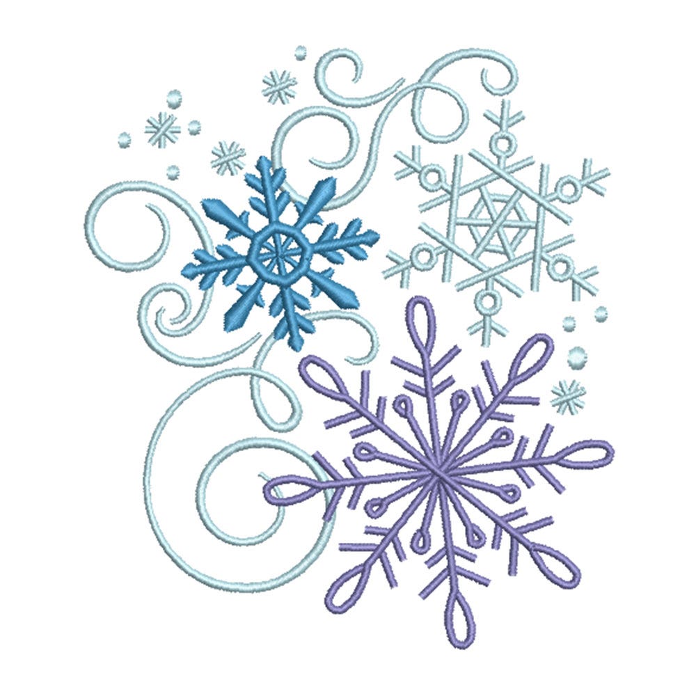 FREE Elegant Snowflakes Embroidery Design | Machine Embroidery Designs by JuJu