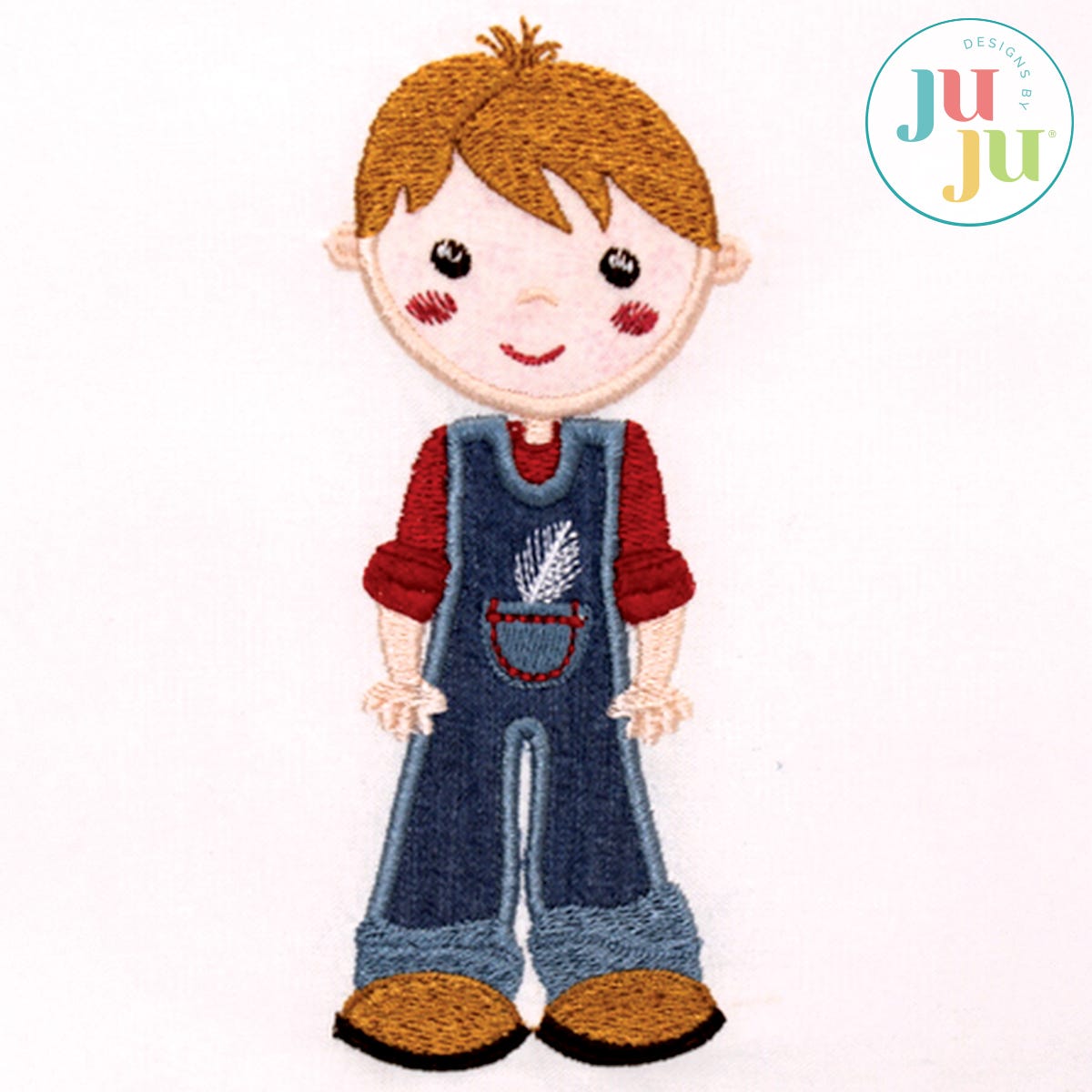 Applique Farm Boy Embroidery Design by Oma's Place | Machine Embroidery Designs by JuJu