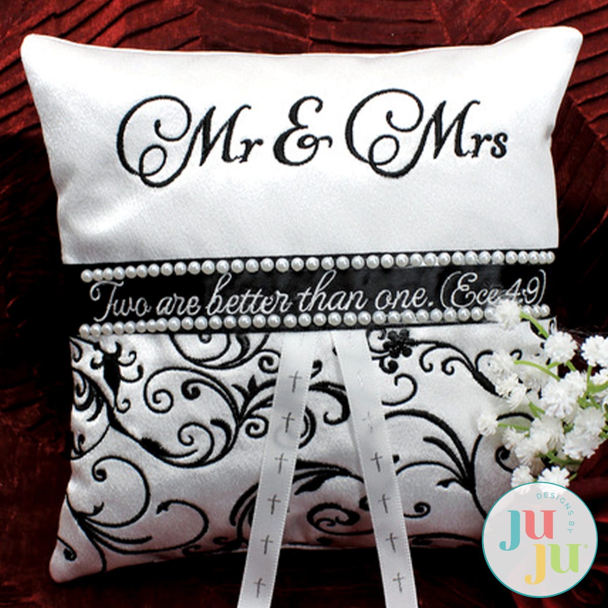 In The Hoop Elegant Ringbearer Pillow Project by Oma's Place | Machine Embroidery Designs by JuJu