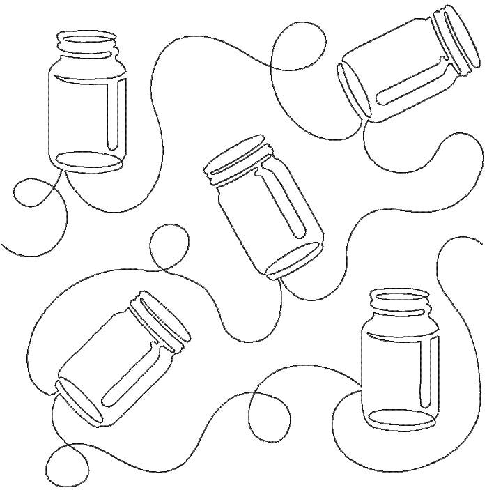 Mason Jars End to End Quilting Design | Machine Embroidery Designs by JuJu