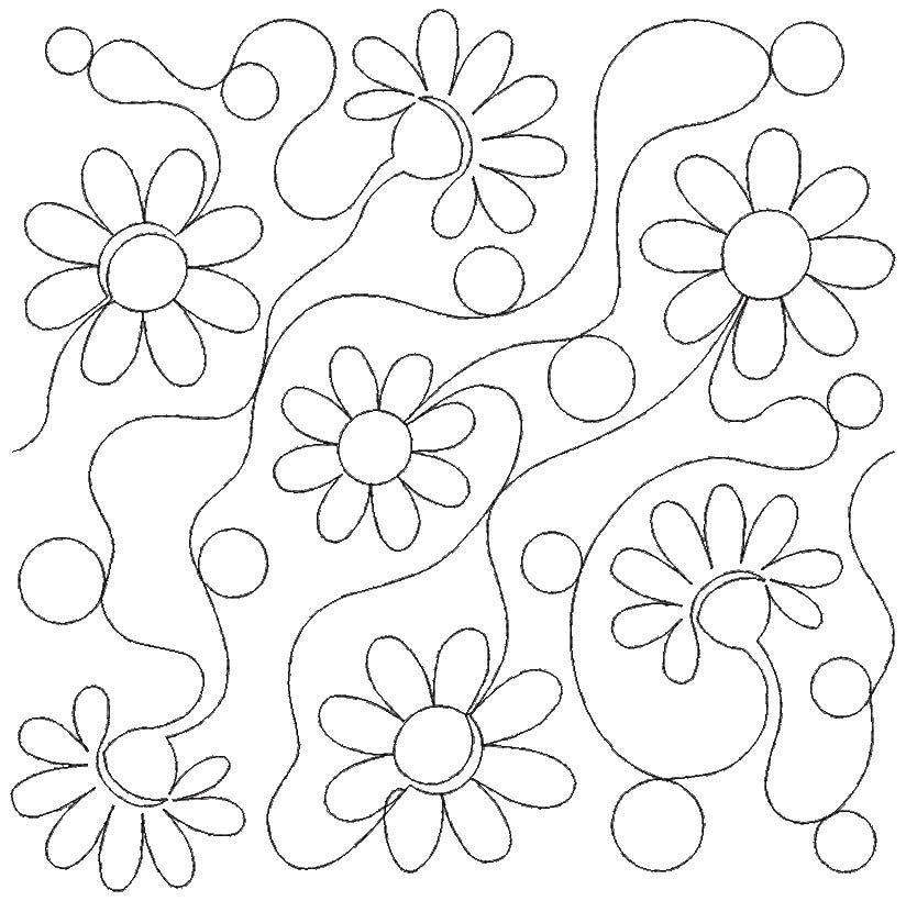 Dots and Daisies End-to-End Quilting | Machine Embroidery Designs by JuJu