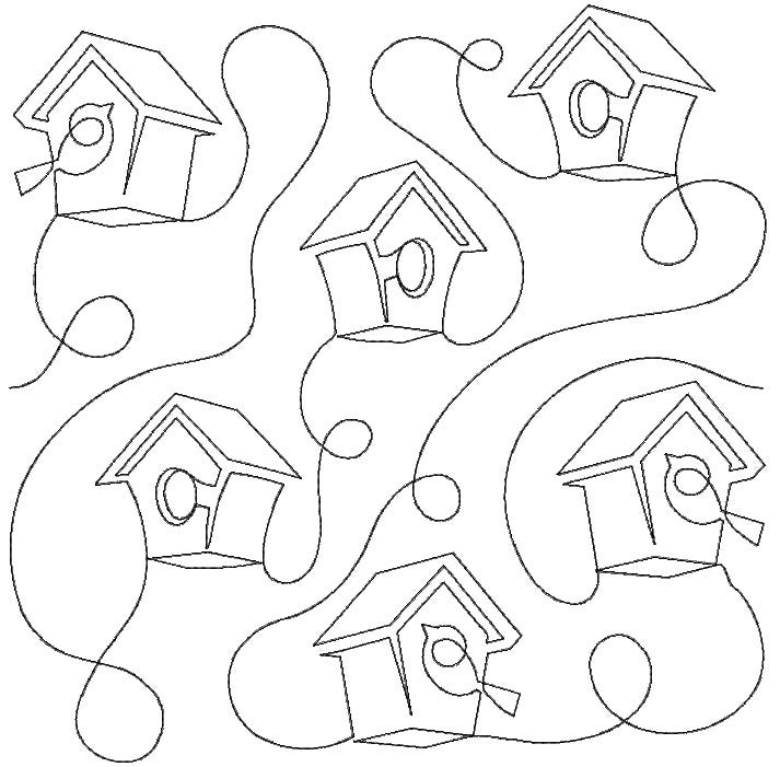 Birdhouses End-to-End Quilting | Machine Embroidery Designs by JuJu