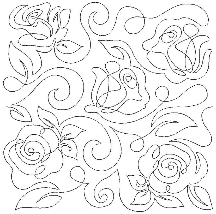 Beautiful Roses End to End Quilting Design | Machine Embroidery Designs by JuJu