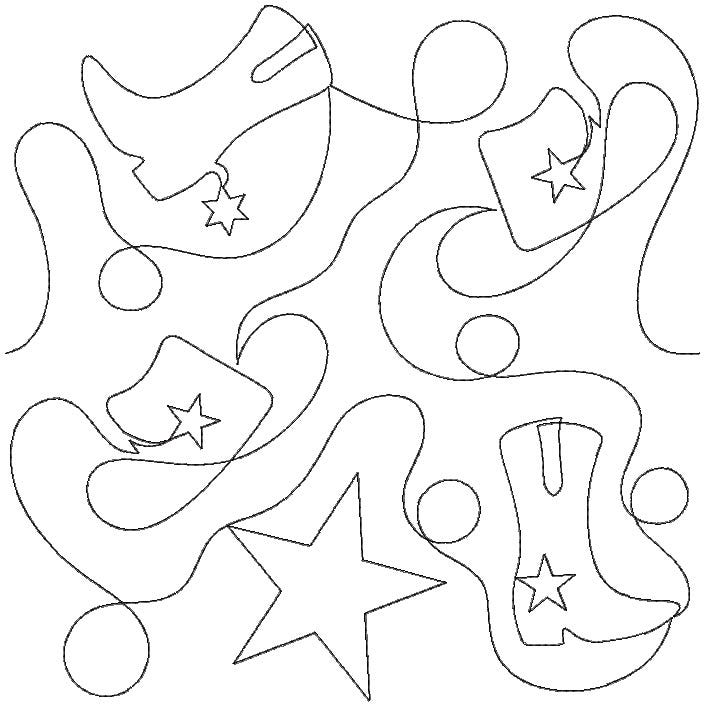 Cowboys Western End-to-End Quilting | Machine Embroidery Designs by JuJu
