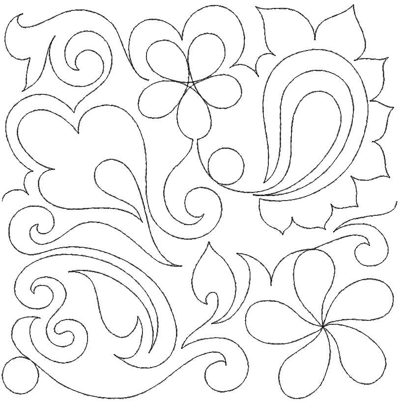 Flower Power Paisley 2 End-to-End Quilting Design | Machine Embroidery Designs by JuJu