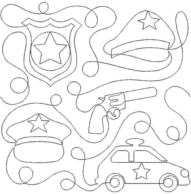 Police End-to-End Quilting Design | Machine Embroidery Designs by JuJu