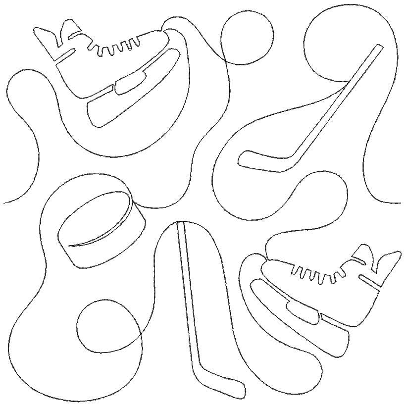 Hockey End-to-End Quilting Design | Machine Embroidery Designs by JuJu